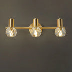Lampada da bagno a 3 luci in cristallo dorato moderno