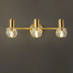 Lampada da bagno a 3 luci in cristallo dorato moderno