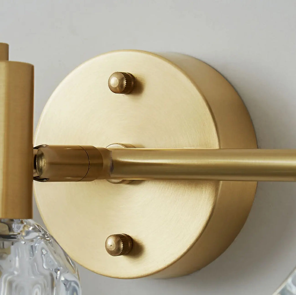 Lampada da bagno a 3 luci in cristallo dorato moderno