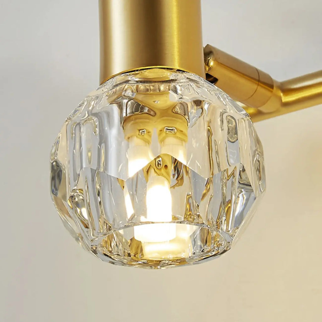 Lampada da bagno a 3 luci in cristallo dorato moderno