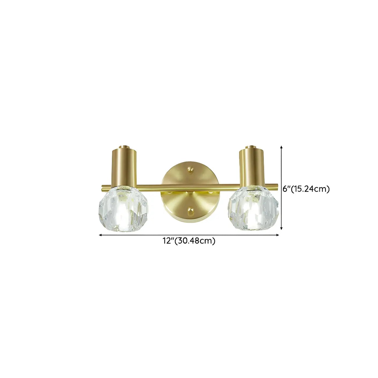 Lampada da bagno a 3 luci in cristallo dorato moderno