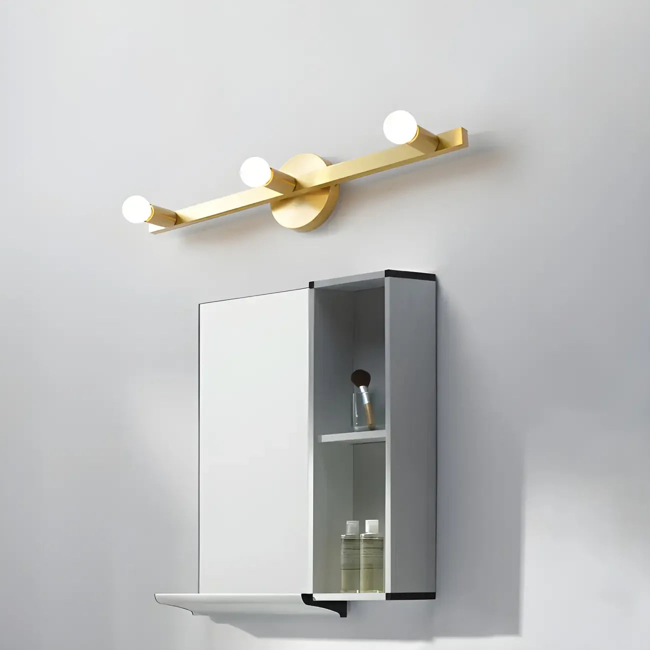 Applique murale élégante en métal de forme géométrique pour salle de bain