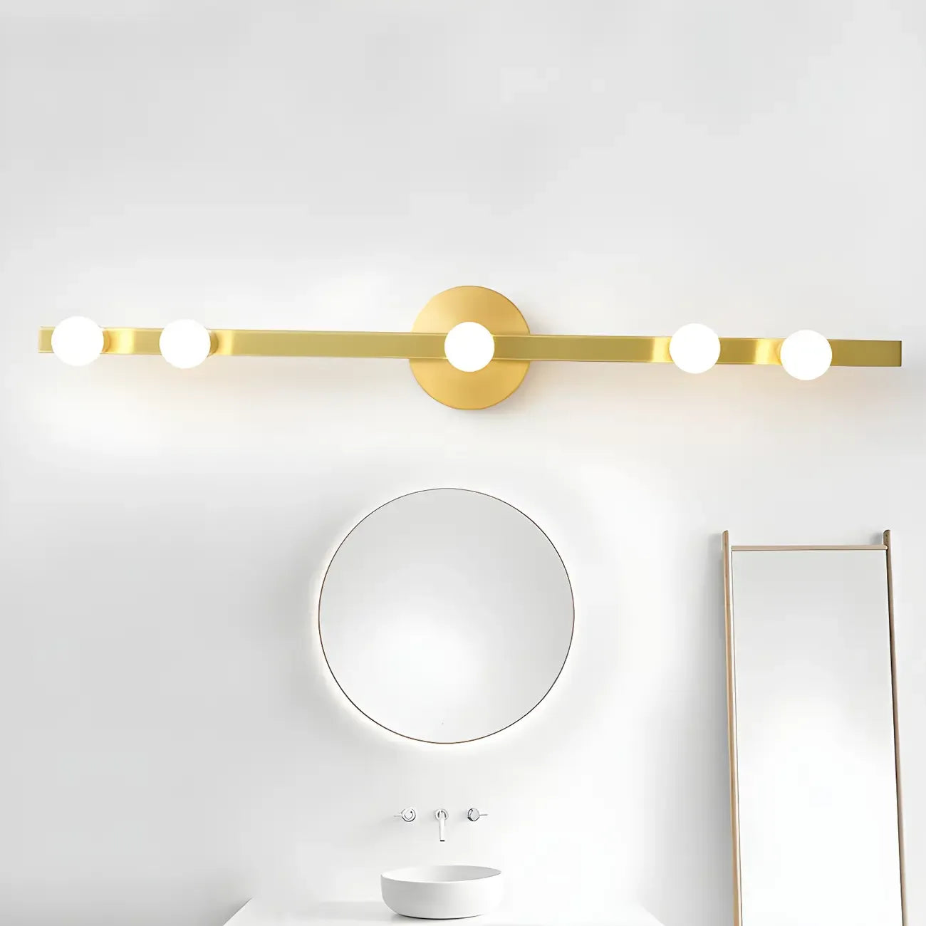 Applique murale élégante en métal de forme géométrique pour salle de bain