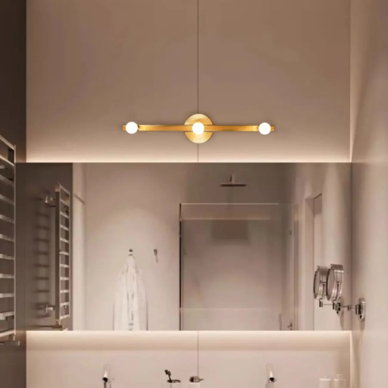 Applique murale élégante en métal de forme géométrique pour salle de bain