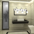 Applique da bagno moderna a 3 luci in argento con LED dimmerabili
