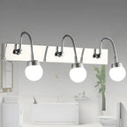 Applique da bagno moderna a 3 luci in argento con LED dimmerabili