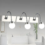 Applique da bagno moderna a 3 luci in argento con LED dimmerabili