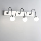 Applique da bagno moderna a 3 luci in argento con LED dimmerabili