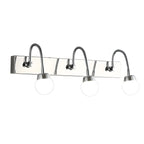 Applique da bagno moderna a 3 luci in argento con LED dimmerabili