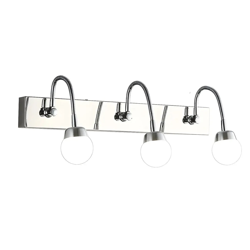 Applique da bagno moderna a 3 luci in argento con LED dimmerabili