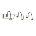 Applique da bagno moderna a 3 luci in argento con LED dimmerabili