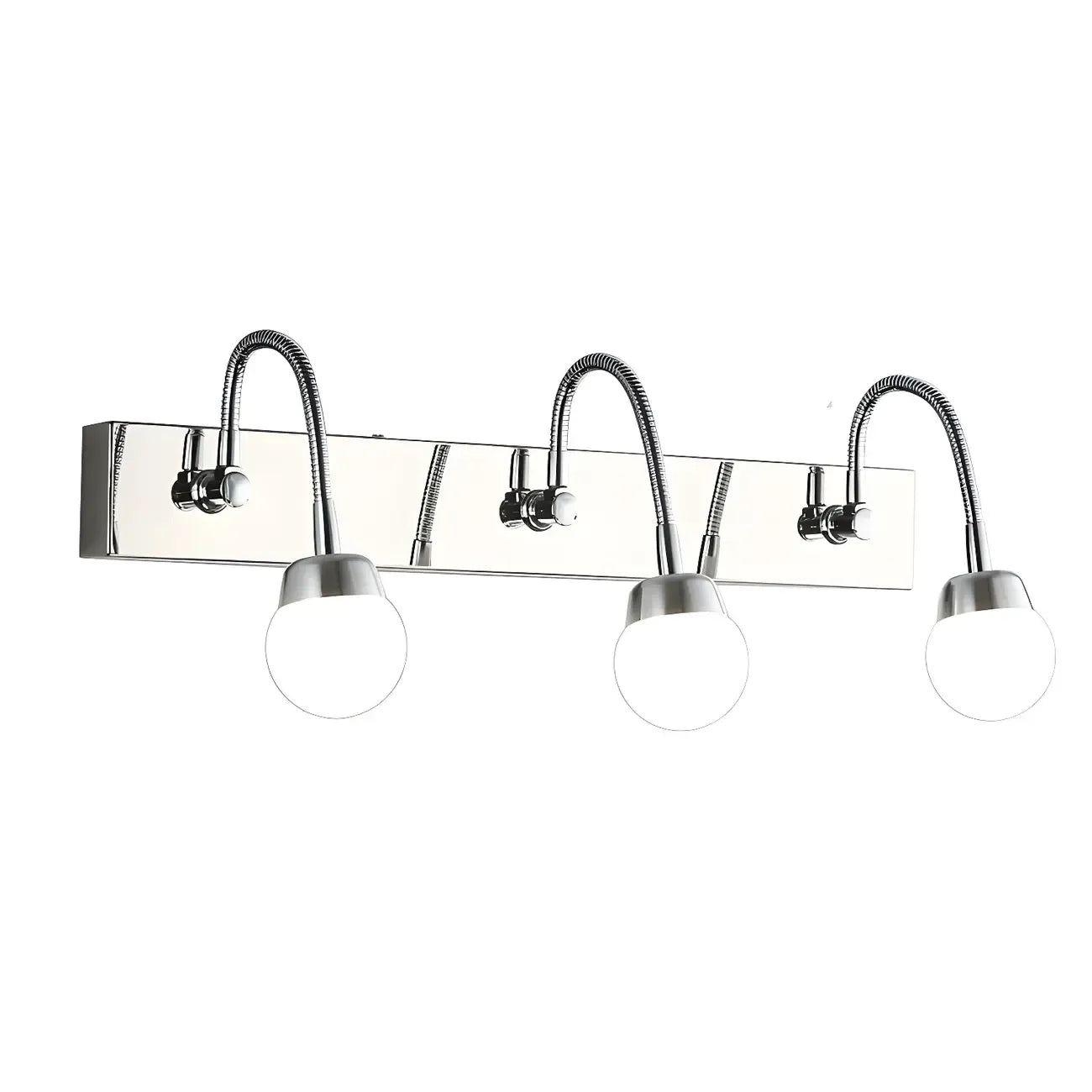 Applique da bagno moderna a 3 luci in argento con LED dimmerabili