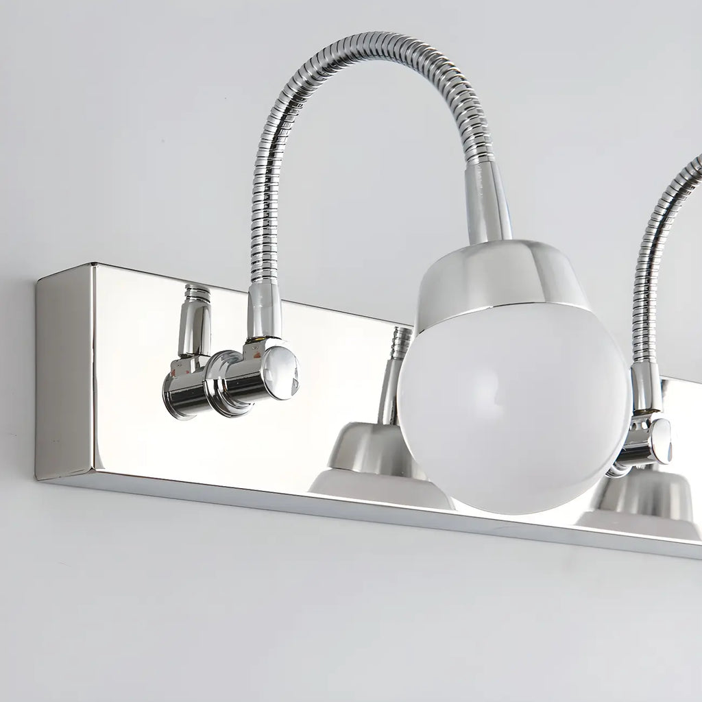 Applique da bagno moderna a 3 luci in argento con LED dimmerabili