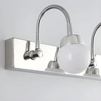 Applique da bagno moderna a 3 luci in argento con LED dimmerabili