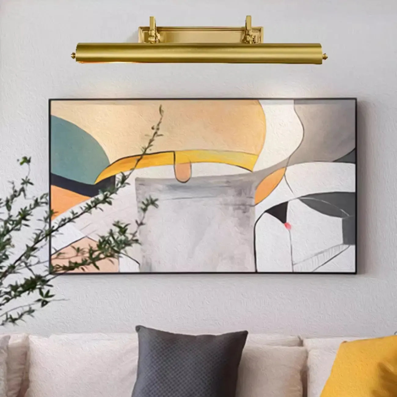 Applique murale classique en tube métallique avec abat-jour en cuivre pour salle de bain