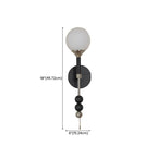 Applique murale moderne noire à globe avec abat-jour en verre blanc