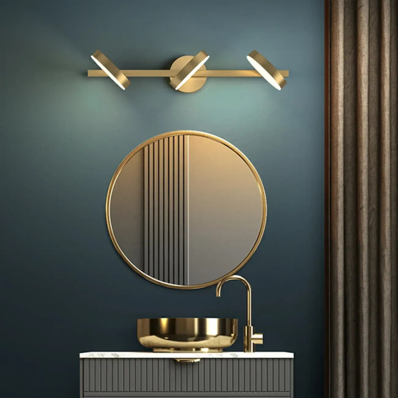 Applique murale minimaliste en métal avec LED pour la décoration de salle de bain