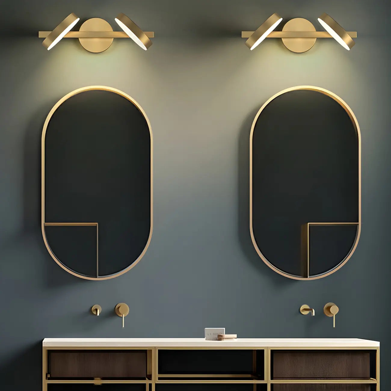 Applique murale minimaliste en métal avec LED pour la décoration de salle de bain