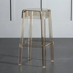 Tabouret de bar carré moderne à quatre pieds en acrylique