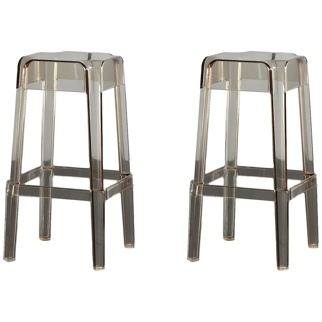 Tabouret de bar carré moderne à quatre pieds en acrylique