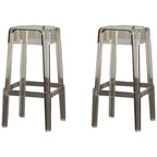 Tabouret de bar carré moderne à quatre pieds en acrylique