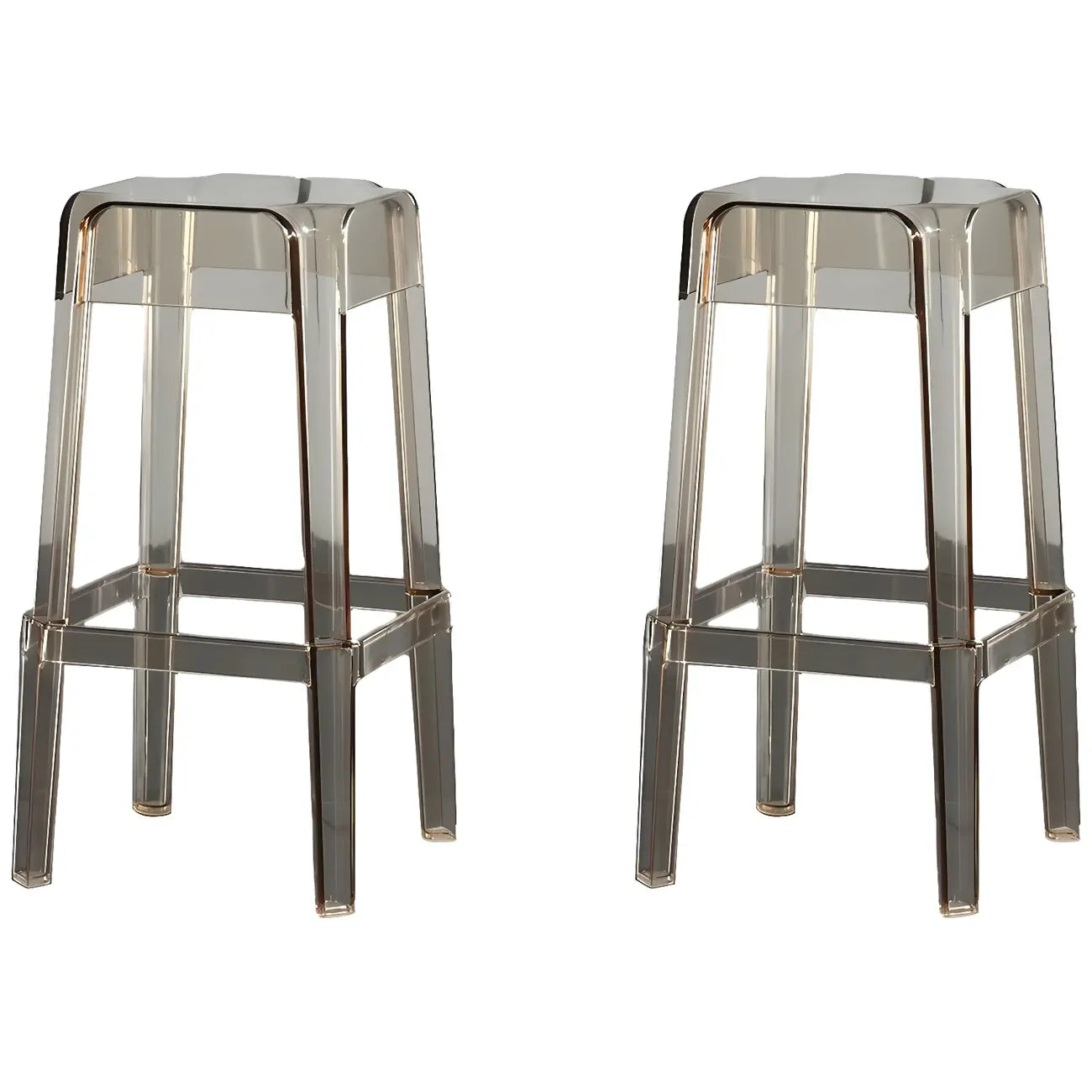 Tabouret de bar carré moderne à quatre pieds en acrylique
