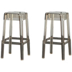 Tabouret de bar carré moderne à quatre pieds en acrylique