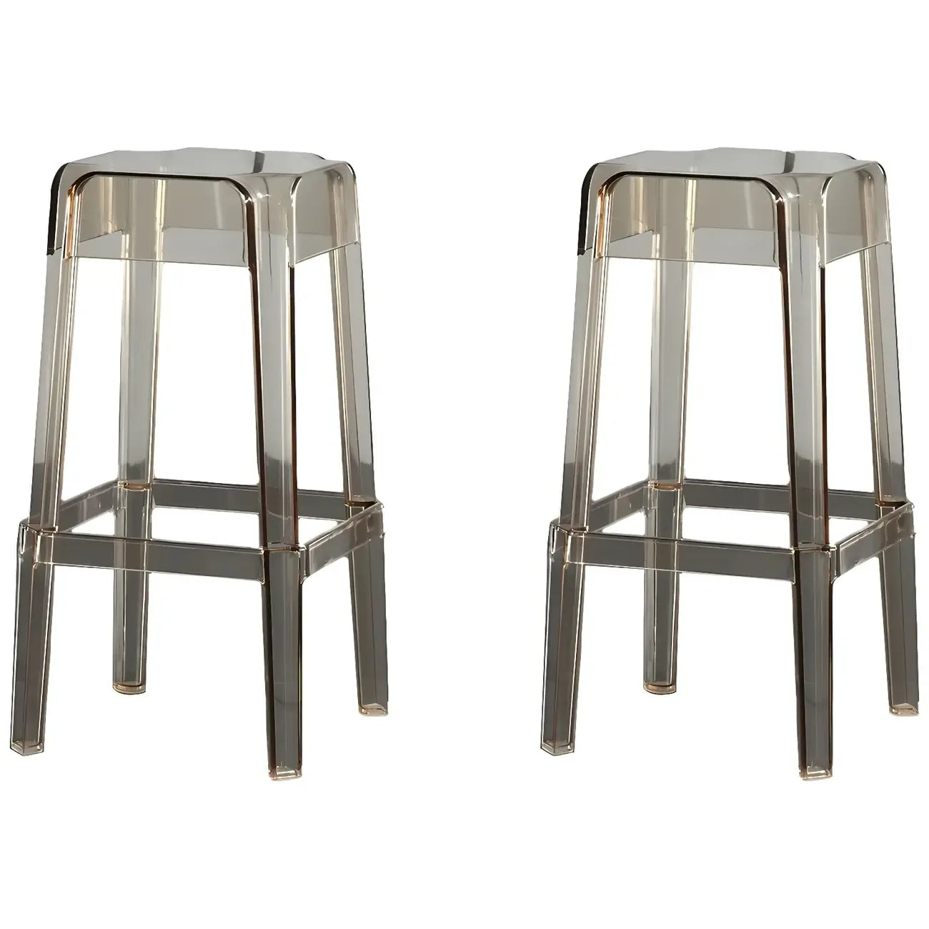 Tabouret de bar carré moderne à quatre pieds en acrylique