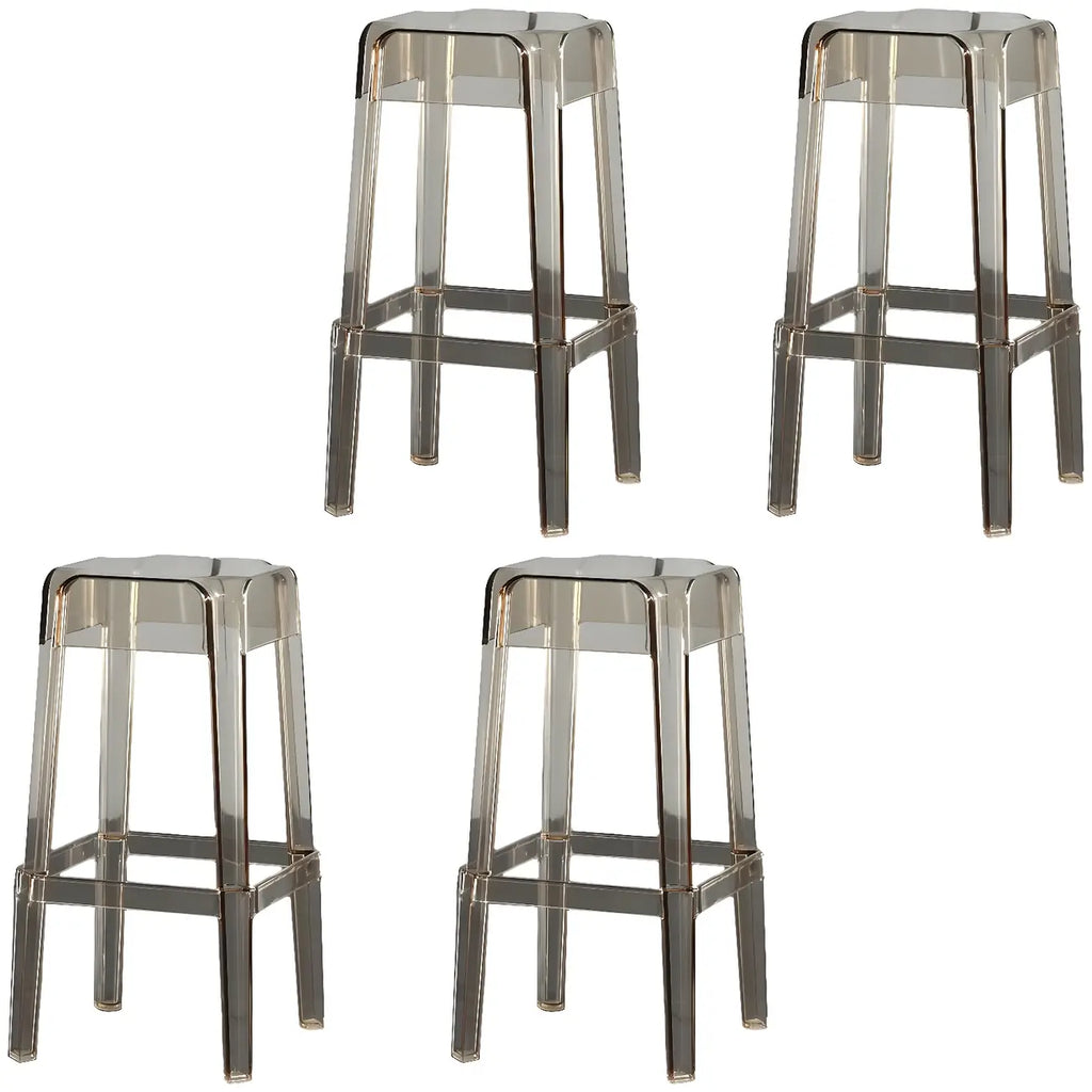 Tabouret de bar carré moderne à quatre pieds en acrylique