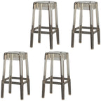 Tabouret de bar carré moderne à quatre pieds en acrylique