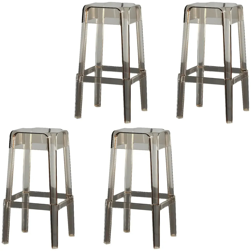 Tabouret de bar carré moderne à quatre pieds en acrylique