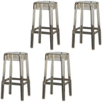 Tabouret de bar carré moderne à quatre pieds en acrylique