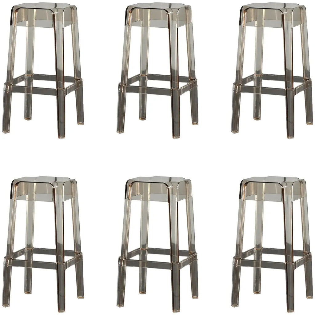 Tabouret de bar carré moderne à quatre pieds en acrylique