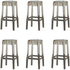 Tabouret de bar carré moderne à quatre pieds en acrylique