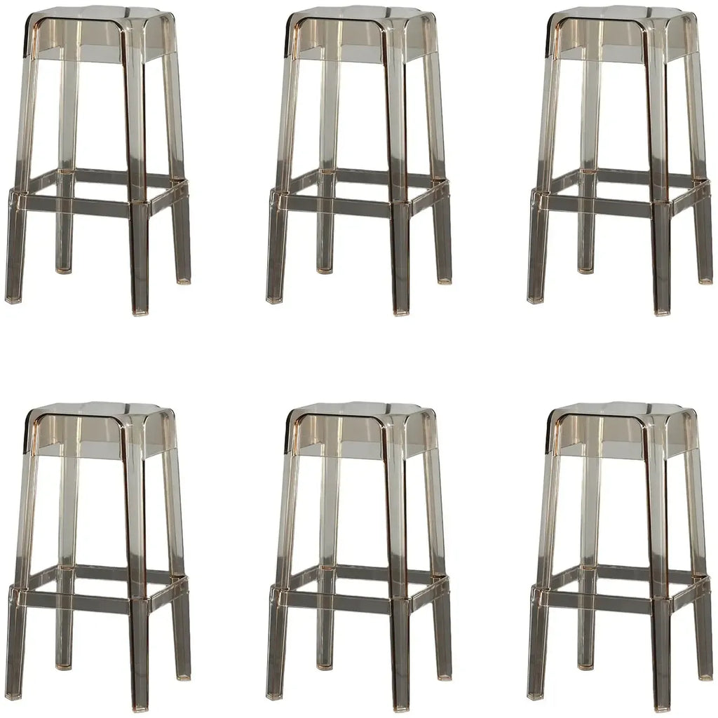 Tabouret de bar carré moderne à quatre pieds en acrylique
