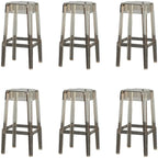 Tabouret de bar carré moderne à quatre pieds en acrylique