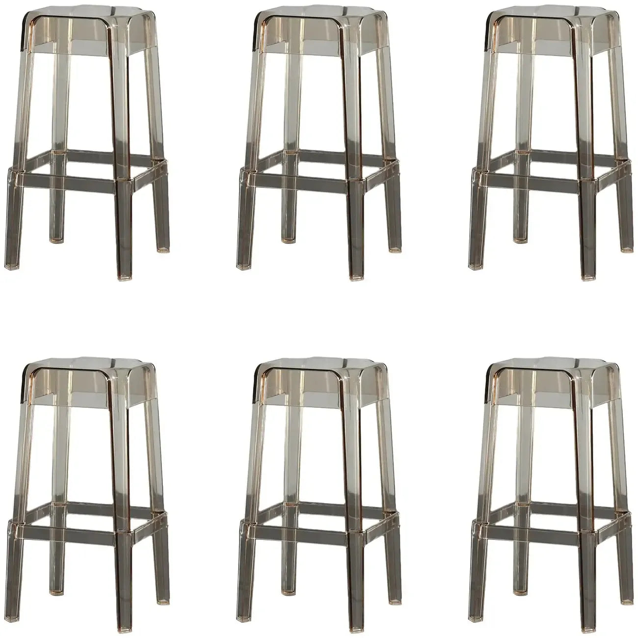 Tabouret de bar carré moderne à quatre pieds en acrylique