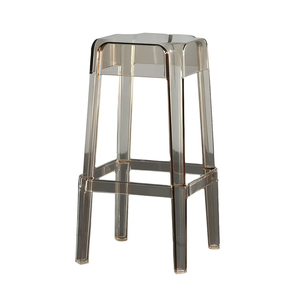 Tabouret de bar carré moderne à quatre pieds en acrylique