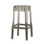 Tabouret de bar carré moderne à quatre pieds en acrylique