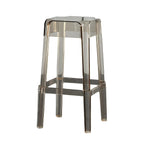Tabouret de bar carré moderne à quatre pieds en acrylique