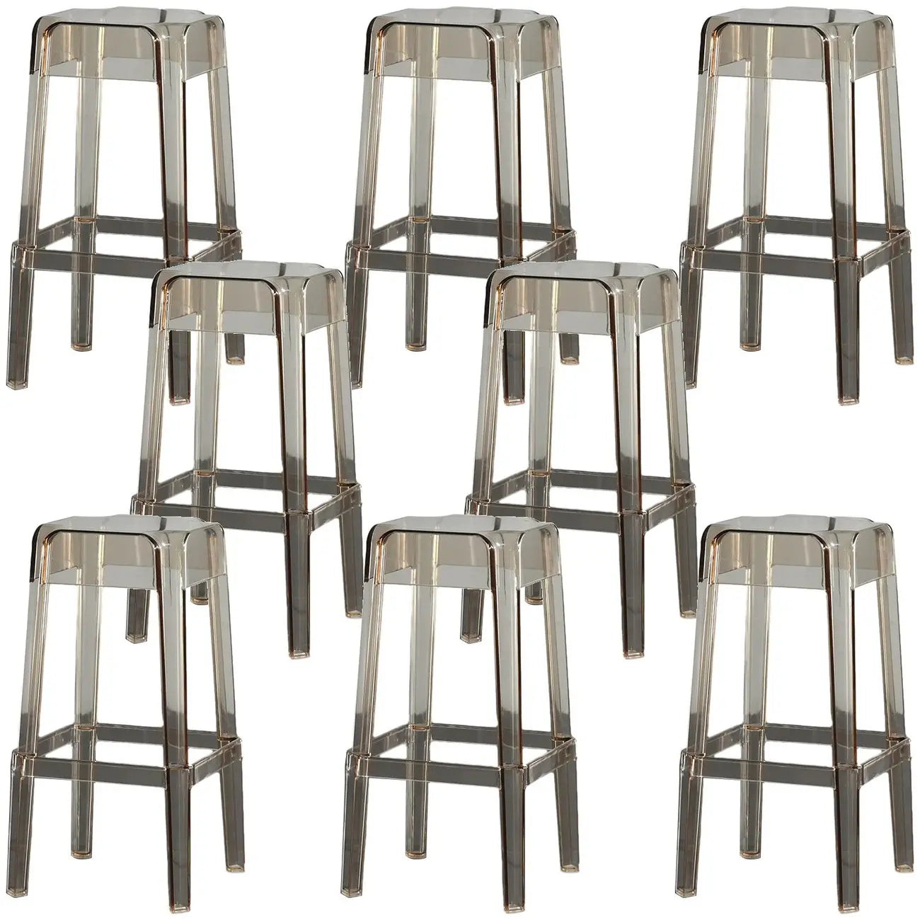 Tabouret de bar carré moderne à quatre pieds en acrylique