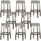 Tabouret de bar carré moderne à quatre pieds en acrylique
