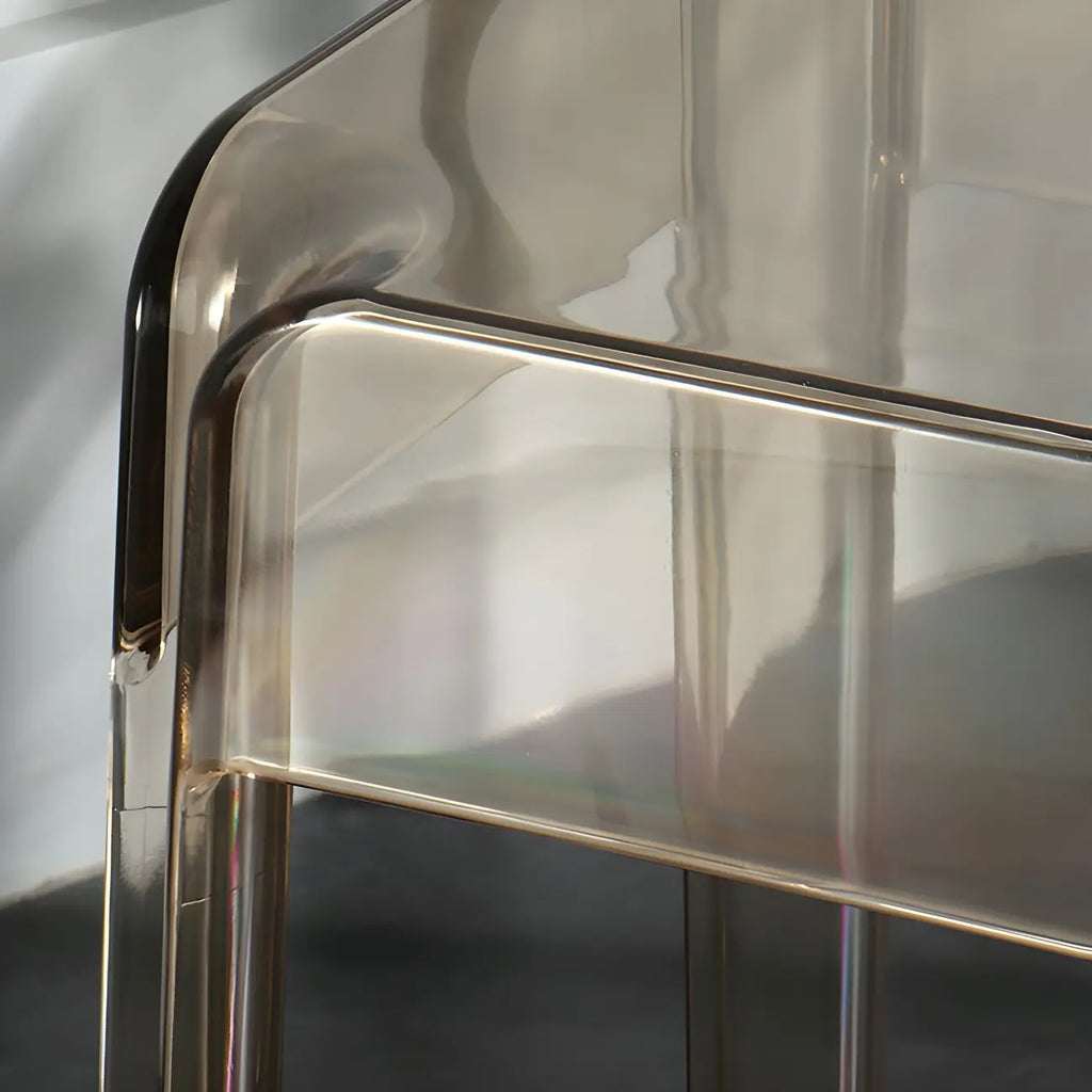 Tabouret de bar carré moderne à quatre pieds en acrylique