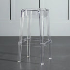 Tabouret de bar carré moderne à quatre pieds en acrylique
