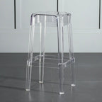 Tabouret de bar carré moderne à quatre pieds en acrylique