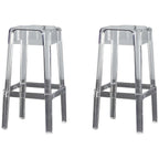Tabouret de bar carré moderne à quatre pieds en acrylique