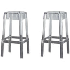 Tabouret de bar carré moderne à quatre pieds en acrylique