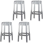 Tabouret de bar carré moderne à quatre pieds en acrylique