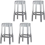 Tabouret de bar carré moderne à quatre pieds en acrylique