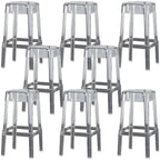 Tabouret de bar carré moderne à quatre pieds en acrylique